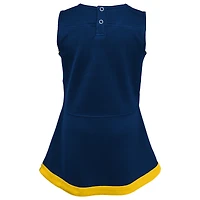 Girls Preschool Navy Michigan Wolverines Two-Piece Cheer Captain Jumper Dress & Bloomers Set
