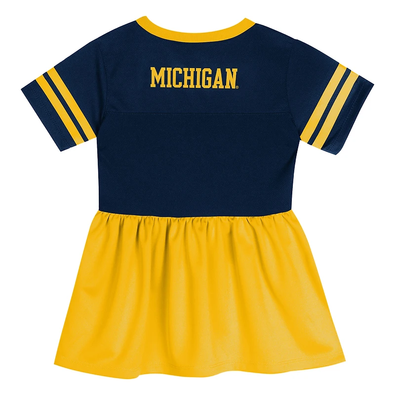 Robe en jersey tendance bleu marine/maïs pour filles de maternelle Outerstuff Michigan Wolverines Stadium Lights