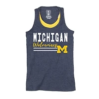 Girls Preschool Wes & Willy  Navy Michigan Wolverines Racerback Tank Top