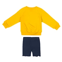 Girls Toddler Colosseum  Maize/Navy Michigan Wolverines Beta Fleece Sweatshirt and Shorts Set