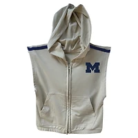 Girls Toddler Wes & Willy Tan Michigan Wolverines Tri-Blend Sleeveless Full-Zip Hoodie Tiered Skirt Set