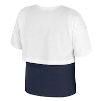 Girl's Youth Colosseum  White Michigan Wolverines Gale Cropped 2Fer Top