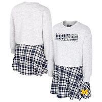Girls Youth Colosseum Gray Michigan Wolverines Marceline Plaid Skirt and Top Set