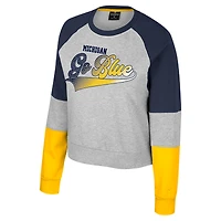 Sweat-shirt à capuche Katinka strass pour filles du Colisée Heather Gray Michigan Wolverines