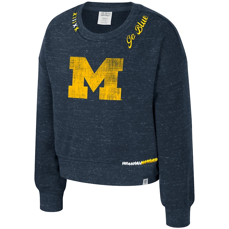Girls Youth Colosseum  Navy Michigan Wolverines Just a Minute Sweatshirt