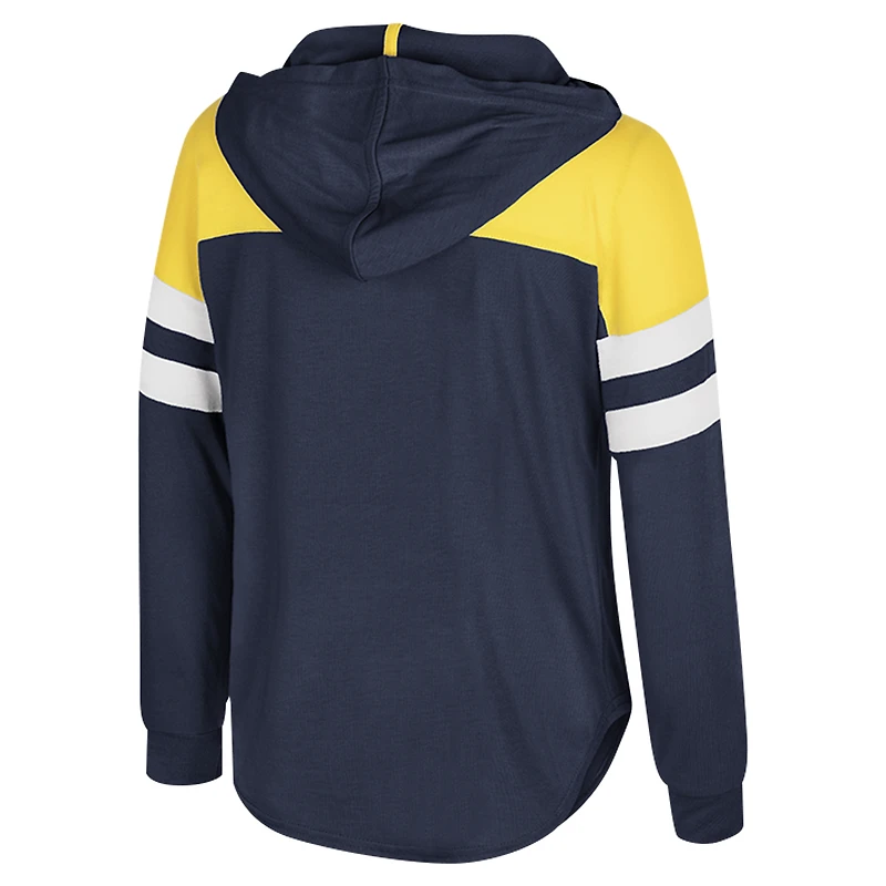 Girls Youth Colosseum Navy Michigan Wolverines Reflection Hoodie Long Sleeve T-Shirt