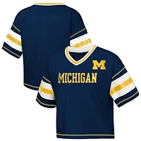 T-shirt col V bleu marine pour fille Outerstuff, maillot des Wolverines du Michigan, Gridiron