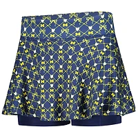 Girls Youth ZooZatz Navy Michigan Wolverines All-Over Print Bow Team Logo Skort