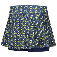 Girls Youth ZooZatz Navy Michigan Wolverines All-Over Print Bow Team Logo Skort