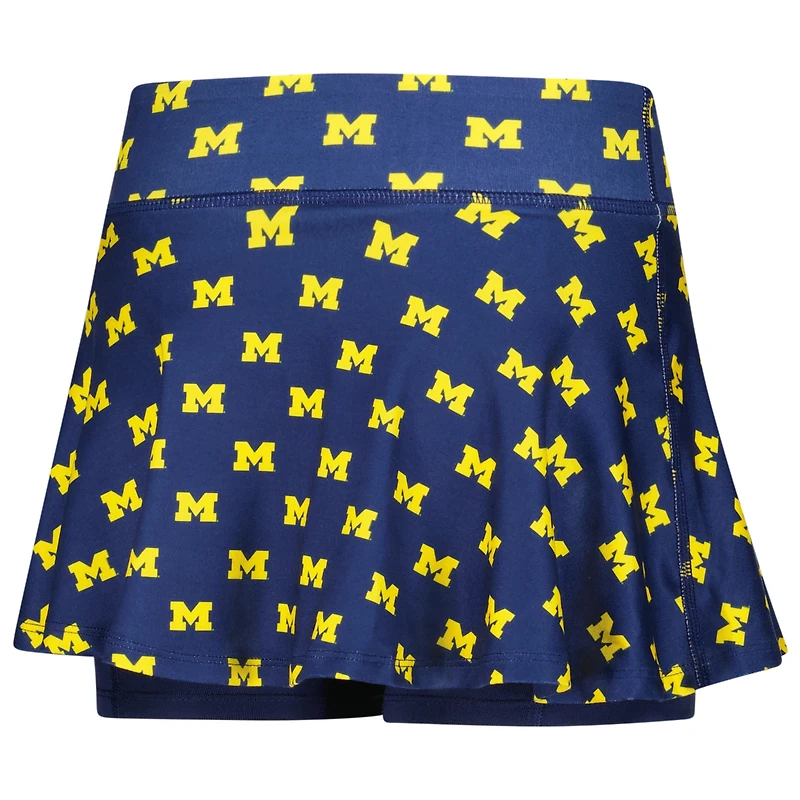 Jupe-short de tennis ZooZatz bleu marine Michigan Wolverines à imprimé intégral pour filles