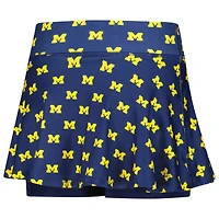 Jupe-short de tennis ZooZatz bleu marine Michigan Wolverines à imprimé intégral pour filles