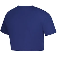 T-shirt court bleu marine ZooZatz pour filles, motif Michigan Wolverines Laurels, à trois mélanges