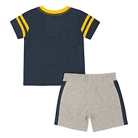 Ensemble t-shirt et short pour bébé Colosseum Heather Navy Michigan Wolverines