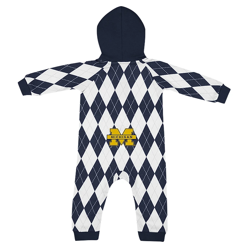 Infant Colosseum Navy Michigan Wolverines The Dealio Hoodie Romper