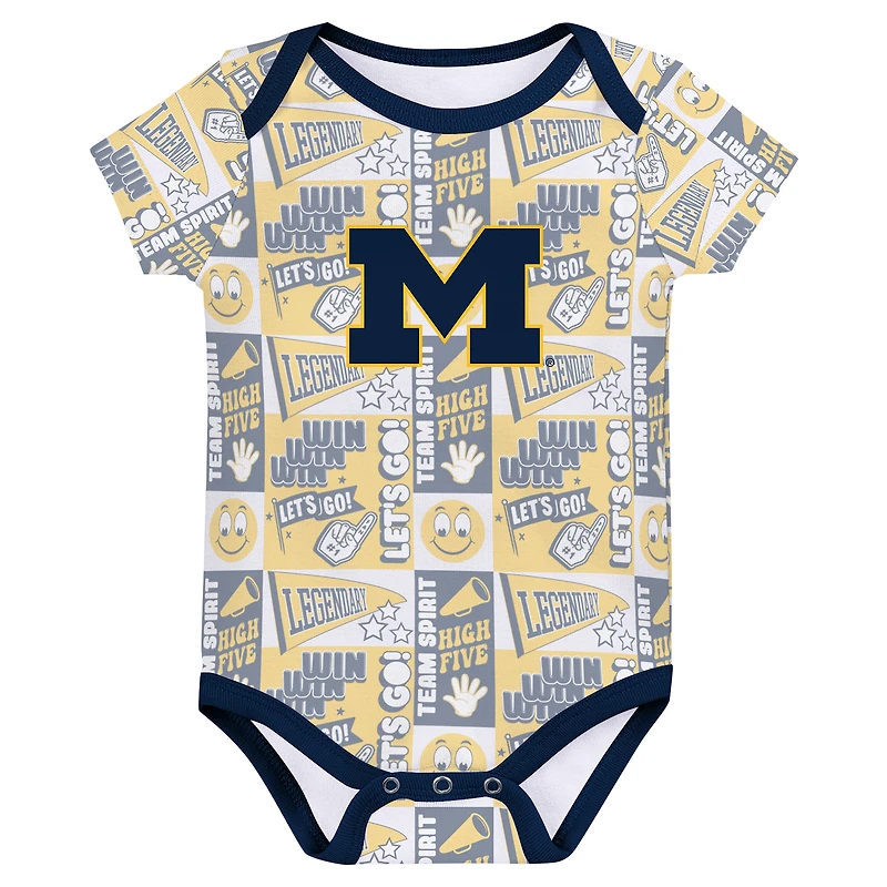 Infant Michigan Wolverines Sunday Comics 3-Pack Bodysuit Set