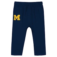 Ensemble body à manches longues et pantalon pour bébé bleu marine Michigan Wolverines Double Up