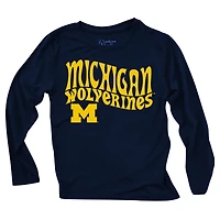 Ensemble haut à manches longues et leggings rayés tri-blend pour bébé Wes & Willy Michigan Wolverines