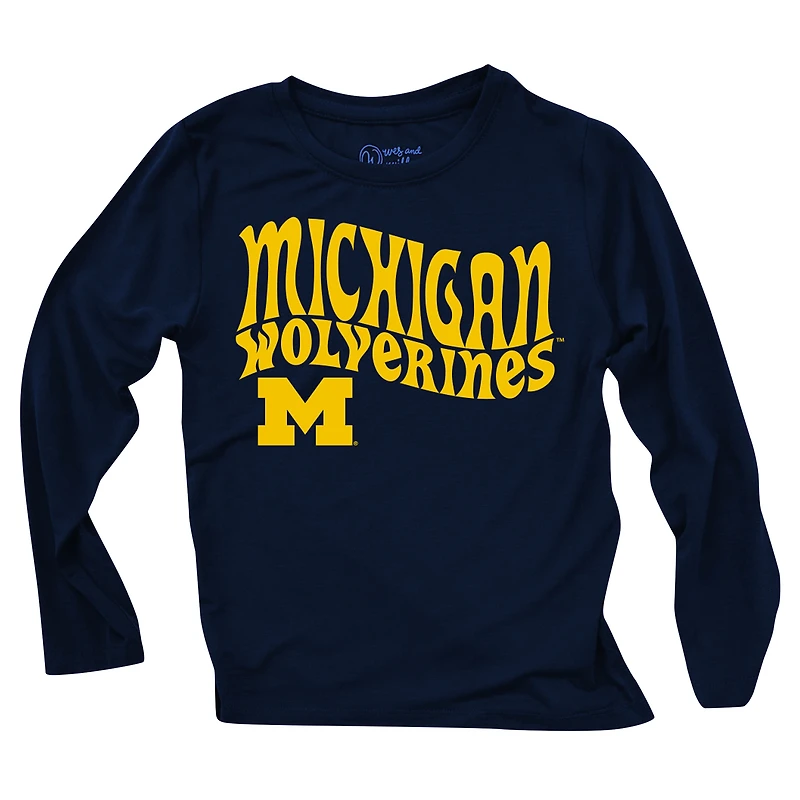Ensemble haut à manches longues et leggings rayés tri-blend pour bébé Wes & Willy Michigan Wolverines