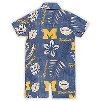 Infant Wes & Willy Navy Michigan Wolverines Vintage Floral Romper