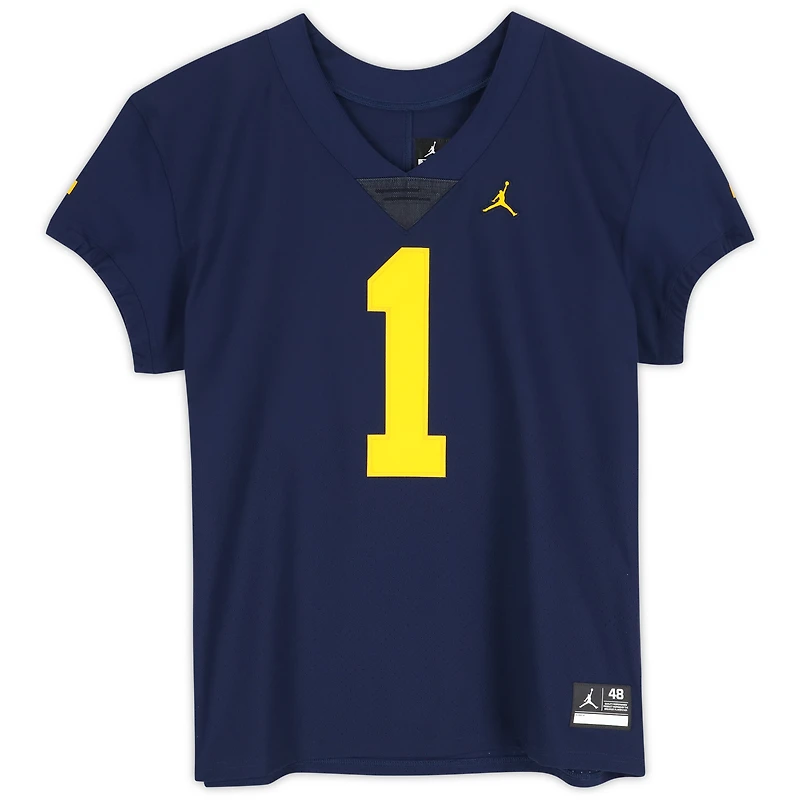 Jim Harbaugh Michigan Wolverines Autographed Navy Jordan Brand Elite Jersey with Multiple Inscriptions - Limited Edition of 23