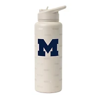 Bouteille de 1 litre (34 oz) Logo Brands Michigan Wolverines Sand Ghost Quencher