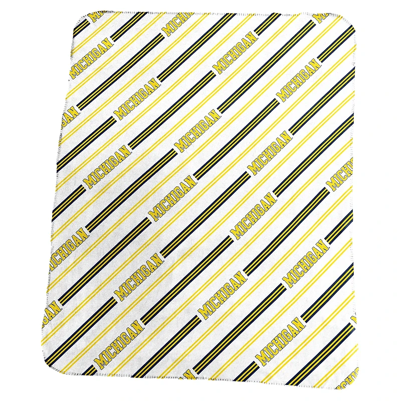 Couverture polaire à rayures verticales classiques 50 po x 60 po Logo Brands Michigan Wolverines