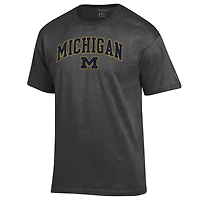 Men's Champion  Charcoal Michigan Wolverines Arch Over Logo T-Shirt