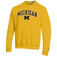 Sweat-shirt à capuche avec logo Arch Over des Michigan Wolverines pour homme Champion Maize
