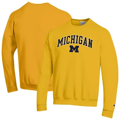 Sweat-shirt à capuche avec logo Arch Over des Michigan Wolverines pour homme Champion Maize
