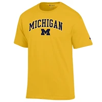 T-shirt pour homme Champion Maize Michigan Wolverines avec logo Arch Over