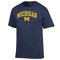 Men's Champion  Navy Michigan Wolverines Arch Over Logo T-Shirt