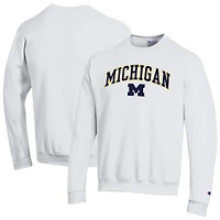 Sweat-shirt à capuche blanc Champion Michigan Wolverines avec logo Arch Over pour homme