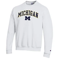 Sweat-shirt à capuche blanc Champion Michigan Wolverines avec logo Arch Over pour homme
