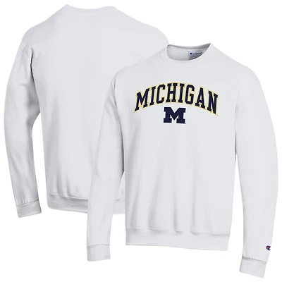 Sweat-shirt à capuche blanc Champion Michigan Wolverines avec logo Arch Over pour homme