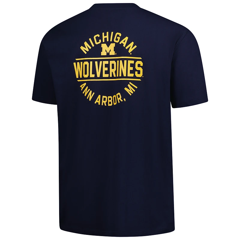 T-shirt à manches longues pour homme Fanatics bleu marine Michigan Wolverines Fast Break 2 Hit
