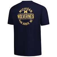 T-shirt à manches longues pour homme Fanatics bleu marine Michigan Wolverines Fast Break 2 Hit