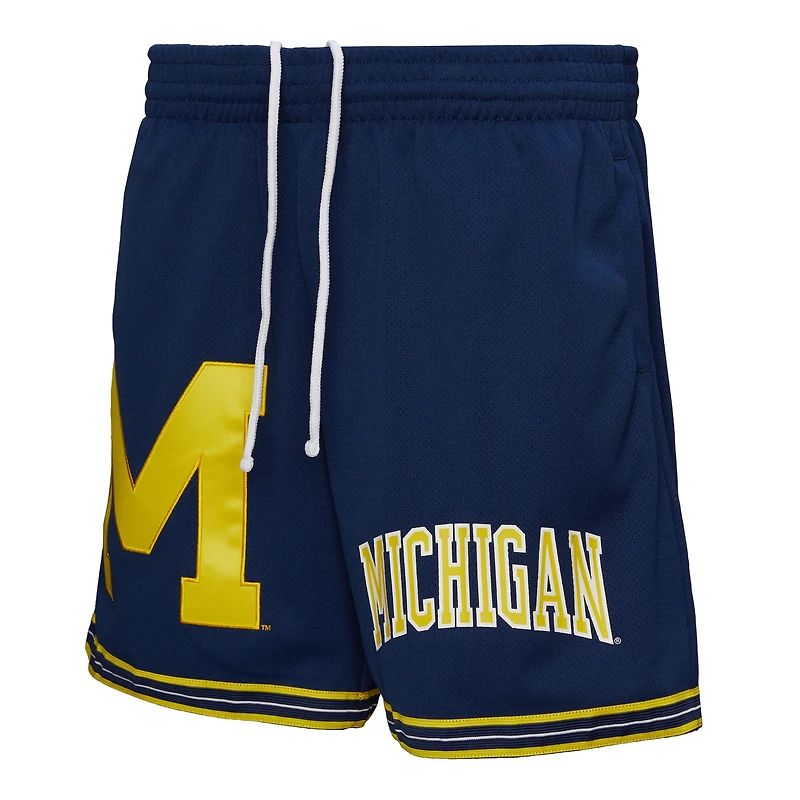Short en maille bleu marine Michigan Wolverines Team Origins pour homme de Mitchell & Ness