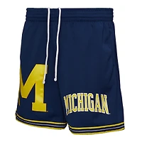 Short en maille bleu marine Michigan Wolverines Team Origins pour homme de Mitchell & Ness