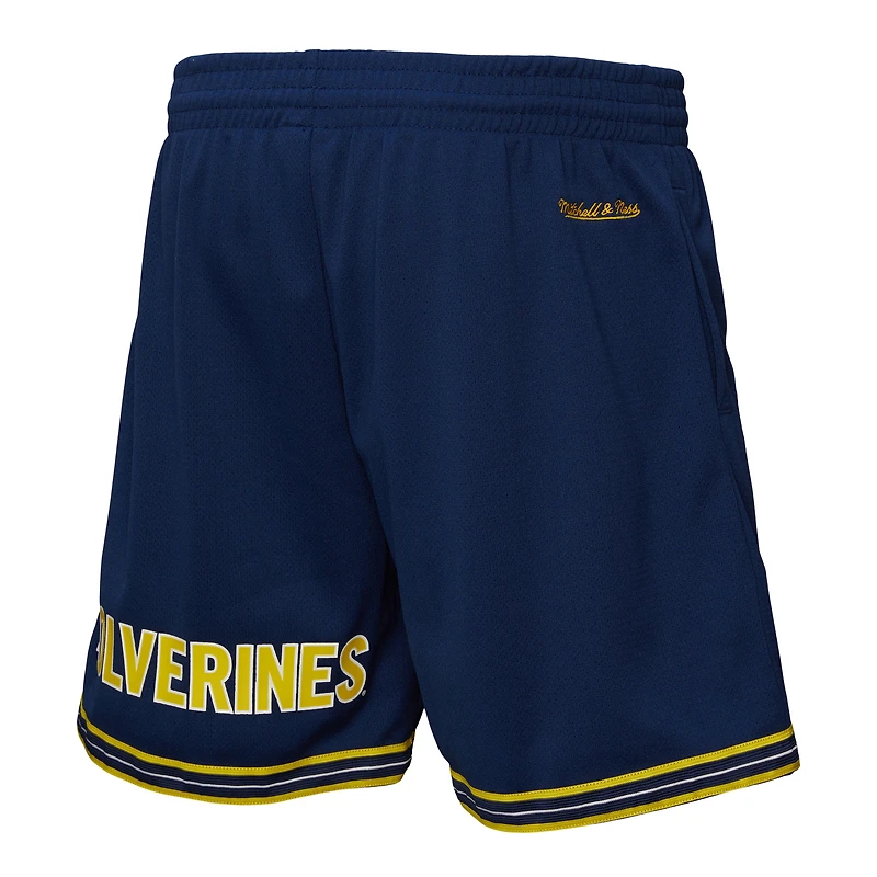 Short en maille bleu marine Michigan Wolverines Team Origins pour homme de Mitchell & Ness