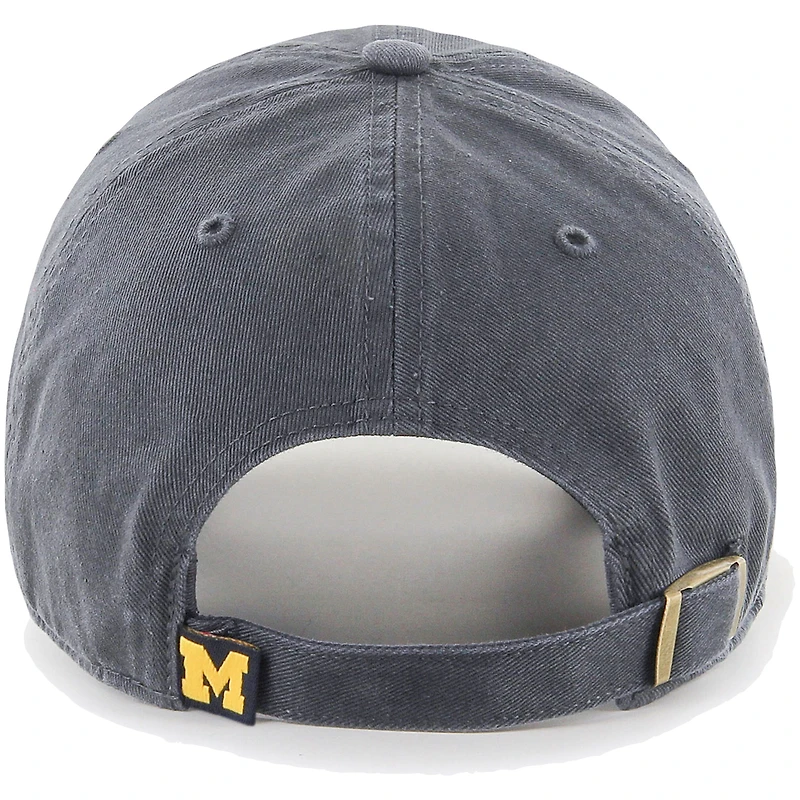 Men's '47 Charcoal Michigan Wolverines Clean Up Adjustable Hat
