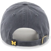 Men's '47 Charcoal Michigan Wolverines Clean Up Adjustable Hat
