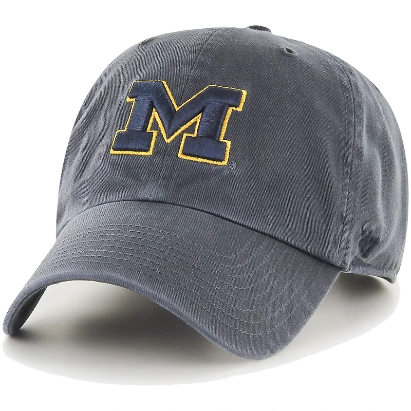 Men's '47 Charcoal Michigan Wolverines Clean Up Adjustable Hat