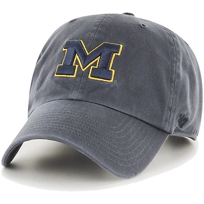 Men's '47 Charcoal Michigan Wolverines Clean Up Adjustable Hat
