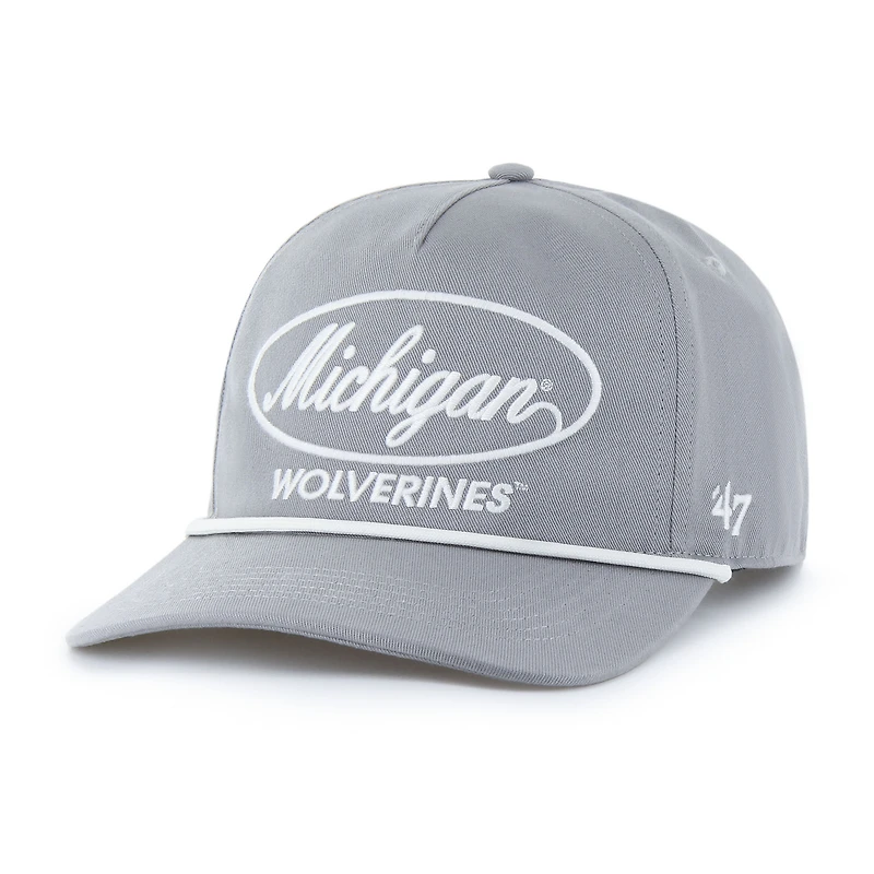 Men's '47 Gray Michigan Wolverines Contemporary Basics Foundational Rope Hitch Adjustable Hat