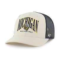 Men's '47  Natural Michigan Wolverines Drawbridge Trucker Adjustable Hat