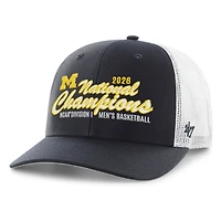 Men's '47  Navy Michigan Wolverines 2026 NCAA Men's Basketball National Champions Trucker Adjustable Hat