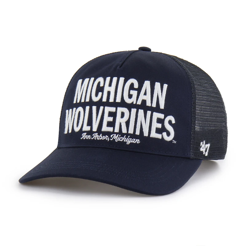 Casquette trucker ajustable Michigan Wolverines bleu marine '47