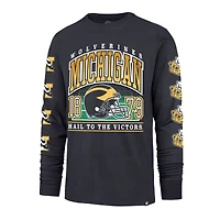 Men's '47  Navy Michigan Wolverines Go Big Long Sleeve T-Shirt