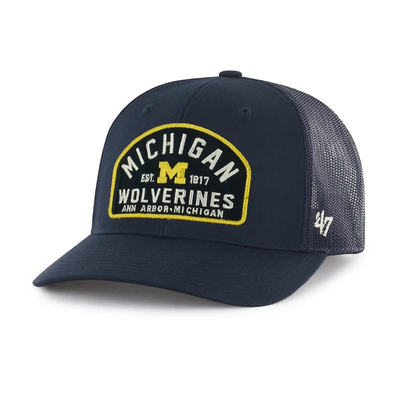 Casquette trucker ajustable Leland '47 Navy Michigan Wolverines pour homme