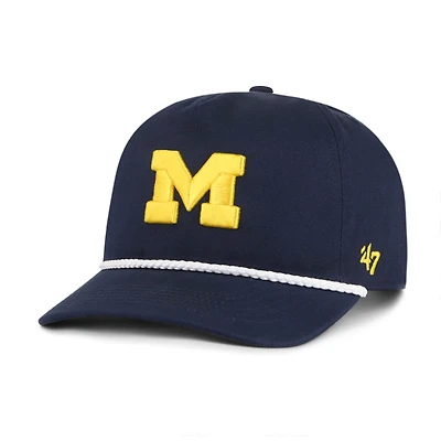 Casquette ajustable à nœud en corde bleu marine Michigan Wolverines 1947 pour homme